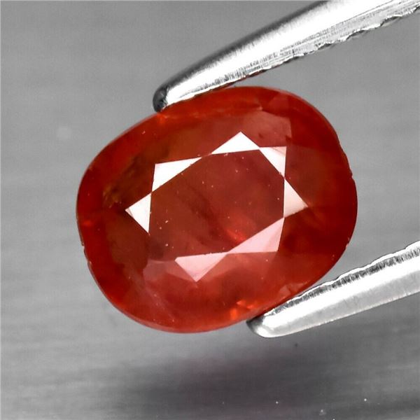 1.14ct 6.7x5.5mm Cushion Natural Orangish Pink Sapphire, Tanzania