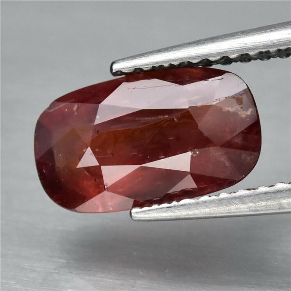 1.90ct 10x5.8mm Cushion Natural Unheated Reddish Orange Sapphire, Mozambique