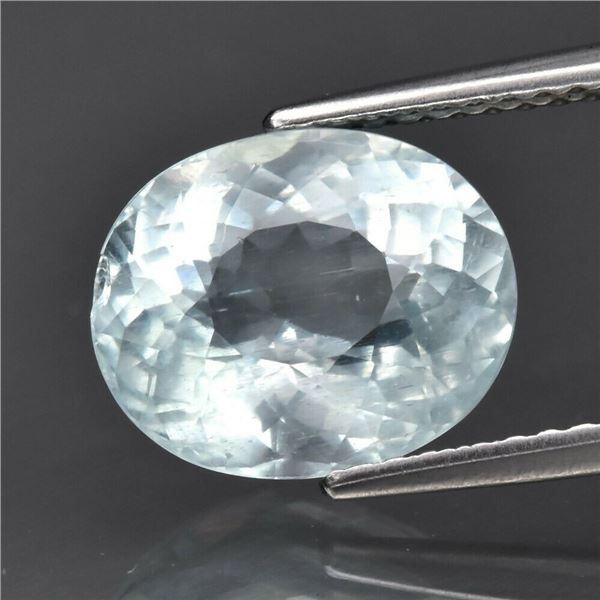 3.51ct 10.7x8.8mm Oval Natural Light Blue Aquamarine Unheated Brazil