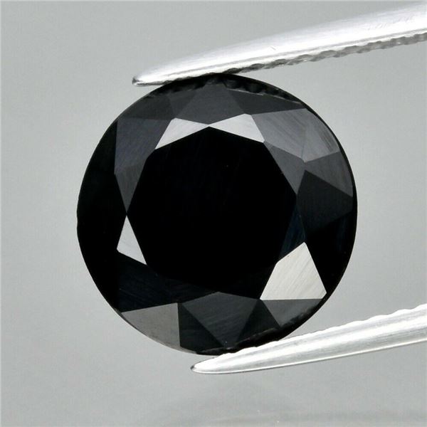 3.91ct 10mm Round Natural Black Spinel, Thailand