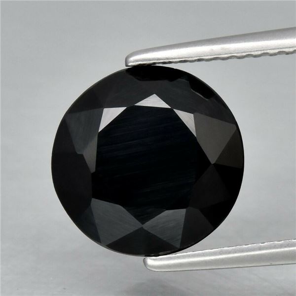 4.54ct 10mm Round Natural Black Spinel, Thailand