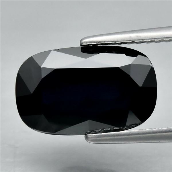 4.94ct 12.6x8mm Cushion Natural Deep Blue Sapphire Africa, Heated