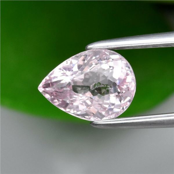 Amazing! 0.94ct 7.5x5.5mm Pear Natural Pink Morganite Unheated Madagascar