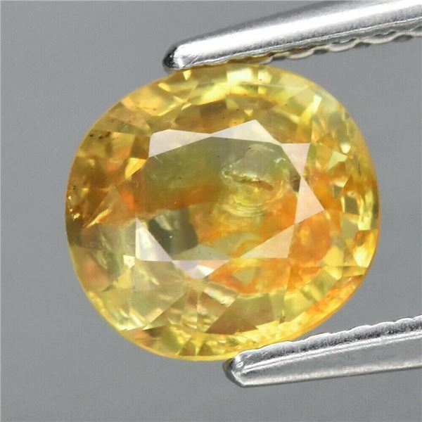 CERTIFICATE Incl.1.19ct Cushion Natural Yellow Sapphire Unheated Mozambique