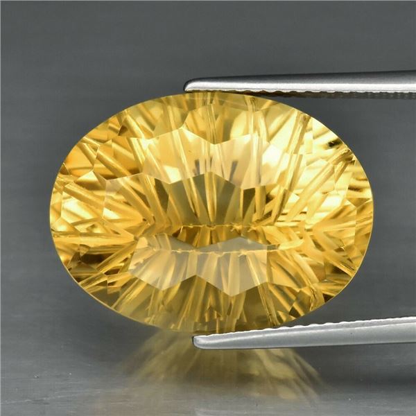 Dazzling! 13.85ct 18.4x13.8mm VVS Oval Natural Yellow Citrine, Brazil