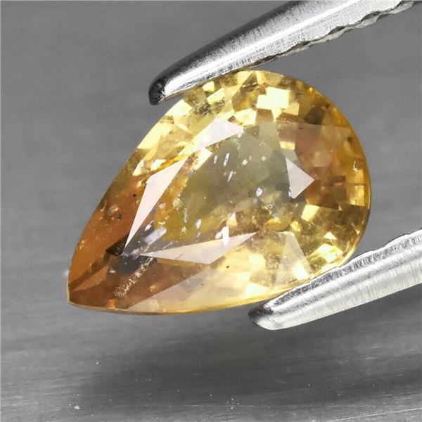 Stunning! 0.88ct 7.3x5mm Pear Natural Yellow Sapphire Unheated Tanga