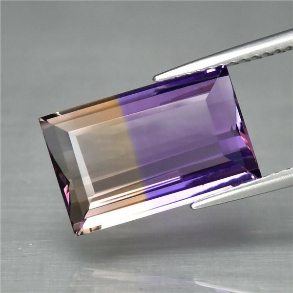 Wow! 5.41ct 14x9mm VVS Baguette Natural Untreated Yellow & Purple Ametrine