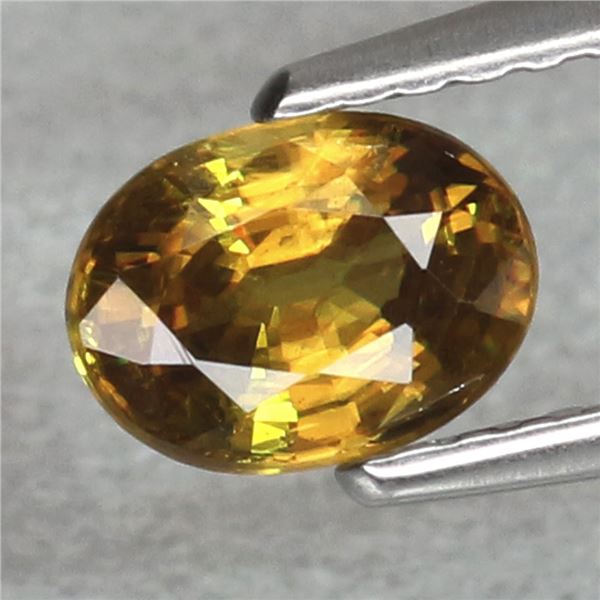 Top Luster!! 0.90ct. Oval 6.7x5 Natural Greenish Yellow Sphene Madagascar