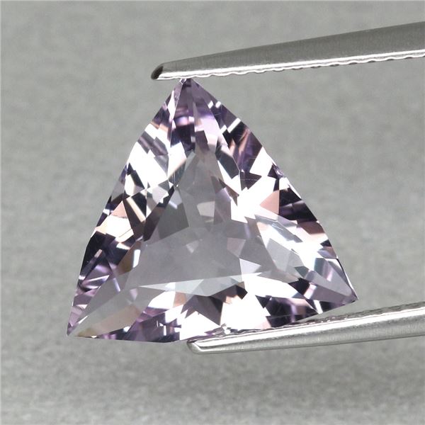 3.93ct. VVS Clean Trillion Cut Natural Unheated Lavender Amethyst, Brazil Nice Cut!