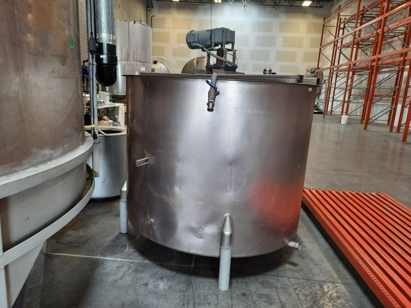 Mixing Container Open *FL* SMALL COMMERCIAL STAINLESS STEEL OPEN TOP MIXING TANK WITH AGITATOR