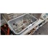 Image 2 : BIN OF ASSORTED COMMERCIAL LABORATORY GLASSWARE AND METAL TUBE