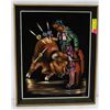 Image 1 : VELVET RETRO PAINTING OF MATADORE 16" X 20"