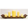 Image 1 : 5 CANDLES ON WOODEN SHELF/HOLDER