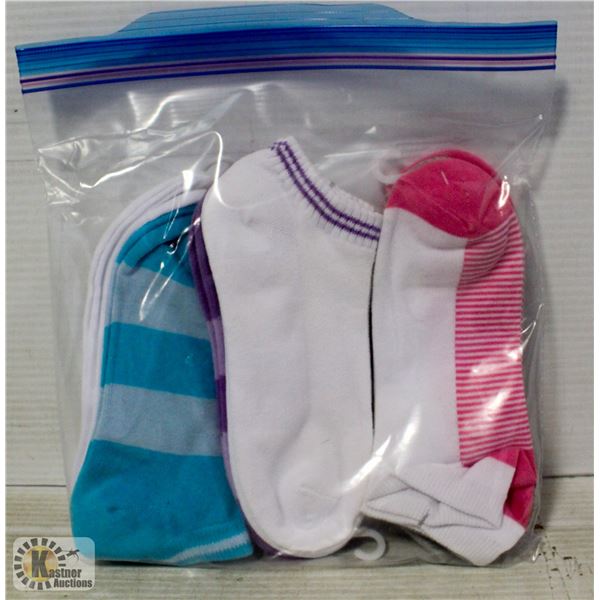 9 PACK LADIES ANKLE SOCKS