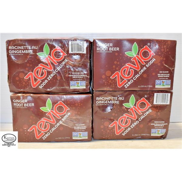 FLAT OF 24 ZEVIA GINGER ROOT BEER