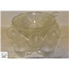 Image 1 : GLASS PUNCH BOWL W/ LADDLE & CUPS