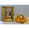 VINTAGE BOWL & PICTURE (A. RENIOR) 5 IN X 7 IN