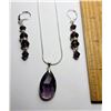 Image 1 : 16)  SET OF PURPLE SWAROVSKI CRYSTAL DROP