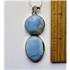 Image 1 : 11)  DOUBLE BLUE OPAL PENDANT, ONE ROUND &