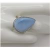 Image 1 : 12)  TEAR DROP BLUE OPAL SIZE 9.5 RING SET IN 925