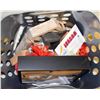 Image 1 : TOTE WITH JEWELRY, MINI SHELVES MISC ITEMS