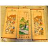 Image 1 : LOT OF 3 KOREAN THEME BAMBOO WALL HANGINGS