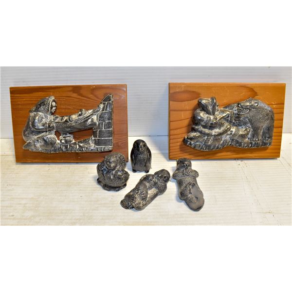 AL WOLF FLAT OF SOAPSTONE (6 PIECES TOTAL)