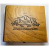 Image 3 : 23)  VINTAGE WOODEN CIGAR BOX CONTAINING