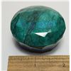 Image 1 : 8)  LARGE 495 CT NATURAL GREEN EMERALD