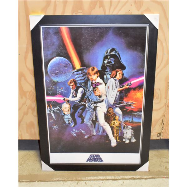 STAR WARS 27X40 WOOD FRAMED HOLOGRAM