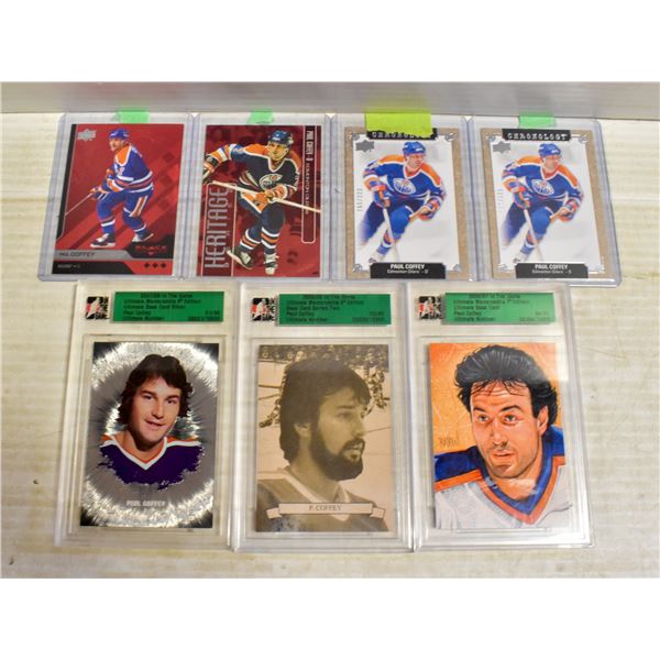 7 PAUL COFFEY SERIAL NUMBERED HOCKEY CARDS