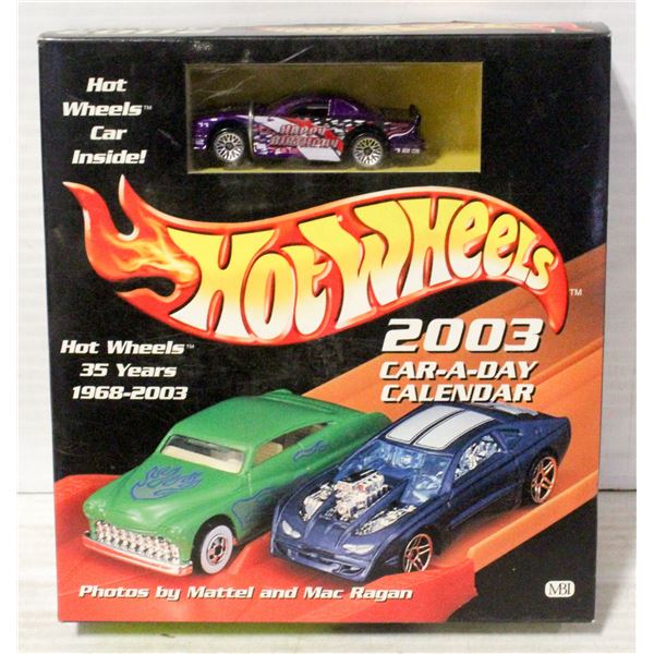 HOT WHEELS 2003 CAR-A-DAY CALENDER WITH DIECAST