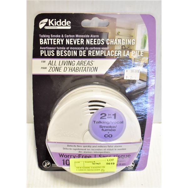 NEW KIDDE TALKING SMOKE AND CARBON MONOXIDE ALARM