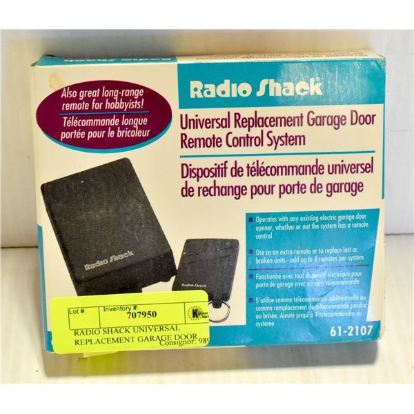 RADIO SHACK UNIVERSAL REPLACEMENT GARAGE DOOR