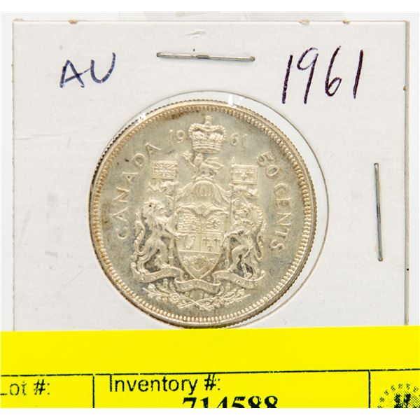 1961 CANADIAN SILVER HALF DOLLAR AU