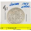 Image 1 : 1943 CANADIAN SILVER HALF DOLLAR XF