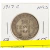Image 1 : 1917C NEWFOUNDLAND KING GEORGE SILVER HALF DOLLAR