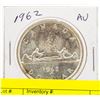 Image 1 : 1962 CANADIAN SILVER DOLLAR AU