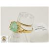 Image 2 : 10 KT YELLOW GOLD AND EMERALD RING SZ 6