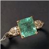 Image 1 : BZ957-4 10K COLOMBIA EMERALD DIAMOND RING