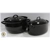 Image 1 : 2 LARGE CAST IRON POTS WITH LIDS