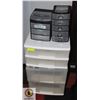 Image 1 : 4 DRAWER PLASTIC STORAGE ORGANIZER ON WHEELS WITH