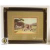Image 2 : PAIR OF FRAMED VINTAGE FOX HUNTING ART 15.5" X 18"