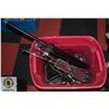 Image 1 : TOTE FULL OF MUSIC EQUIPMENT ITEMS, CORDS, STANDS