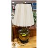 Image 1 : LARGE BRASS LAMP WITH WOOD BASE H-34"