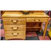 Image 1 : PINE 4 DRAWER DESK H-31.5" W-17.5" L-50"