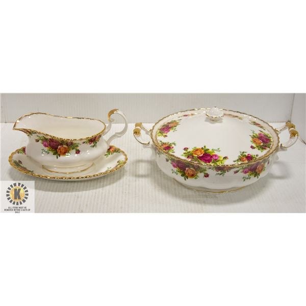 ORIGINAL OLD COUNTRY ROSES VEGETABLE DISH +