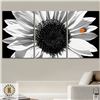 Image 2 : NEW 3PC BLACK & WHITE SUNFLOWER DESIGNER ARTWORK