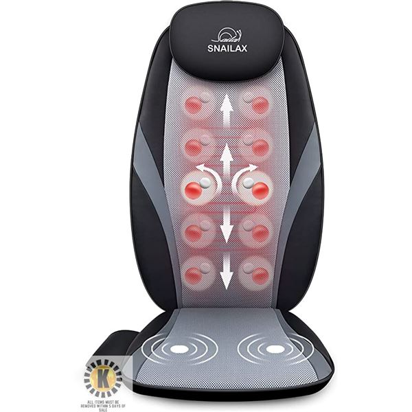 BRAND NEW SNAILAX HEATED BACK MASSAGE CUSHION WITH