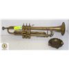 Image 1 : ANTIQUE BRASS TRUMPET + ASHTRAY (FOR DECOR)